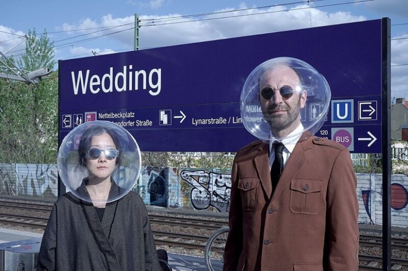 The Germans invented a helmet for social distancing