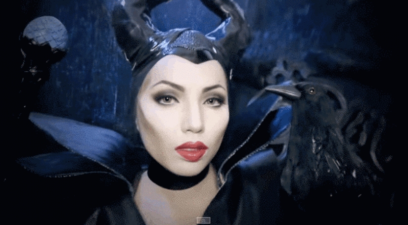 The girl tried on the images of 15 disney princesses