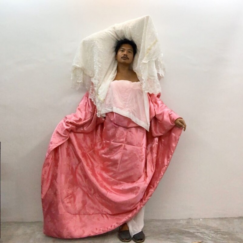 The quarantine style: fashion images from scrap materials The quarantine style: fashion images from scrap materials