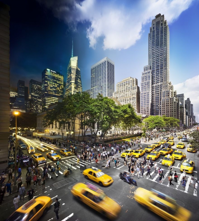 The same place day and night in one photo