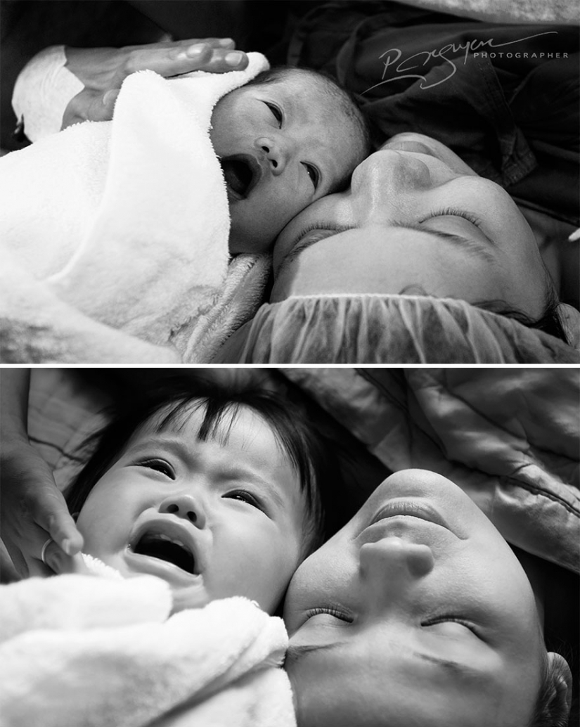 The Vietnamese withdrew, what was the life of his wife before the birth and how things have changed after