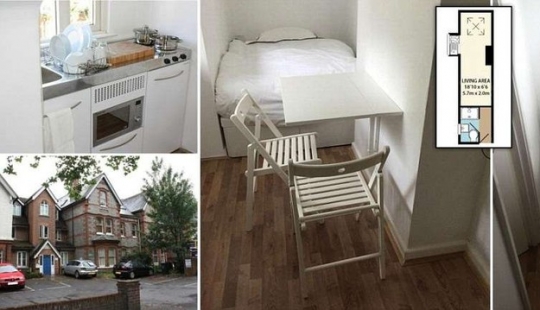 Tiny flat width of 2 meters for 170 thousand dollars in the UK Tiny flat width of 2 meters for 170 thousand dollars in the UK