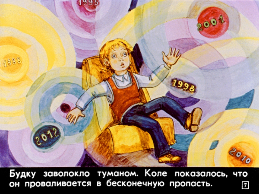 Tira de película de 1982 a la historia de Ciro Bulycheva "100 años por delante. Nick en el futuro"