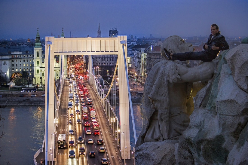 To risk your life for photos: 25 great pictures of Budapest from a height