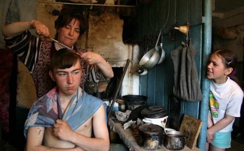 Trash outdoors: Russian village is very much alive