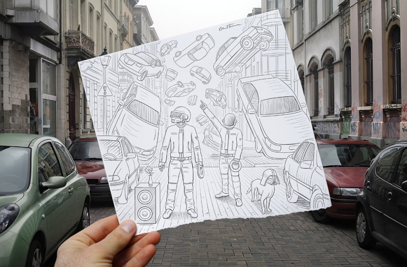 Two-layer art from Ben Heine