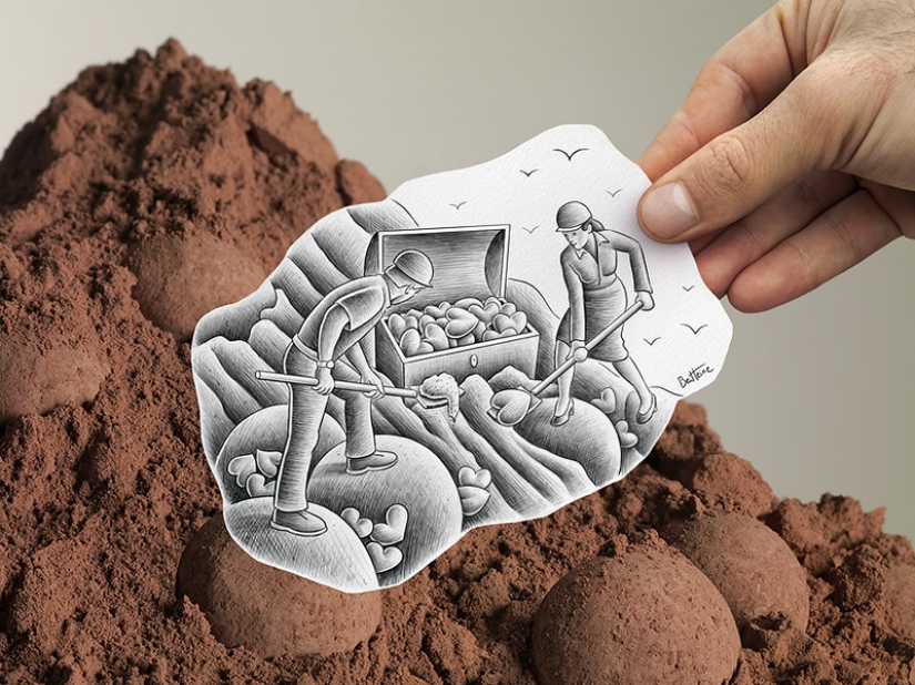 Two-layer art from Ben Heine