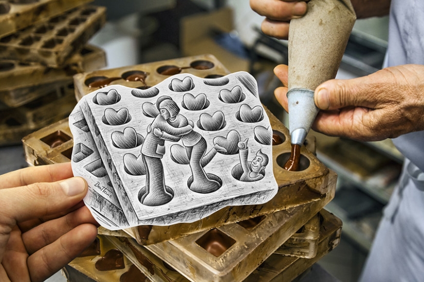 Two-layer art from Ben Heine