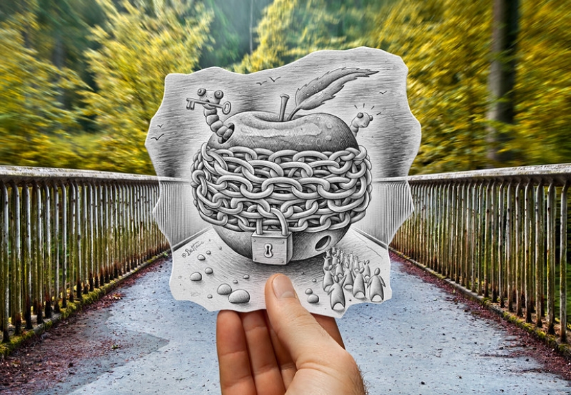 Two-layer art from Ben Heine