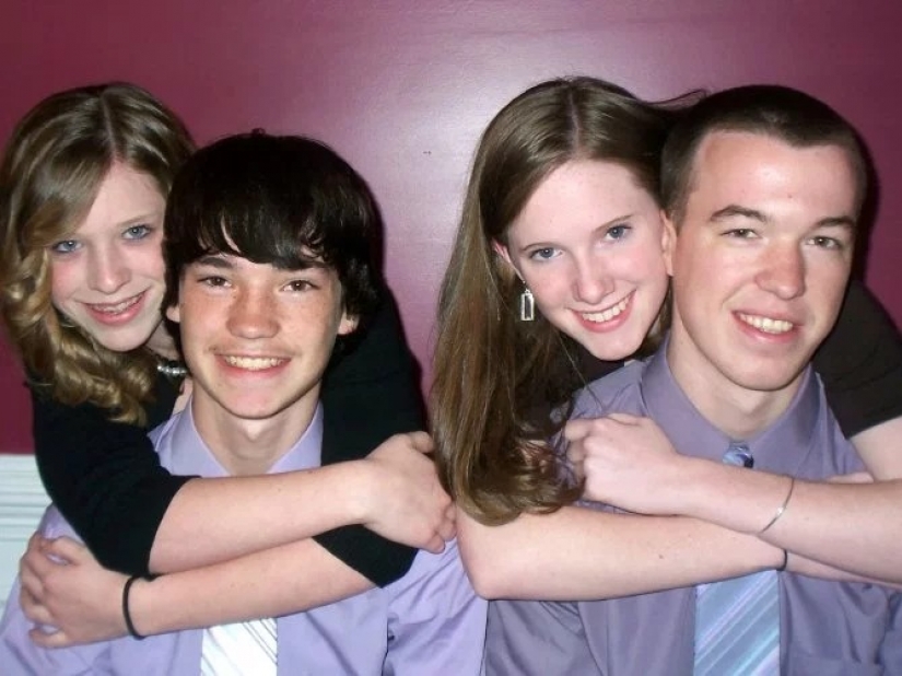 Two sisters married two brothers and their daughters will become cousins in the square