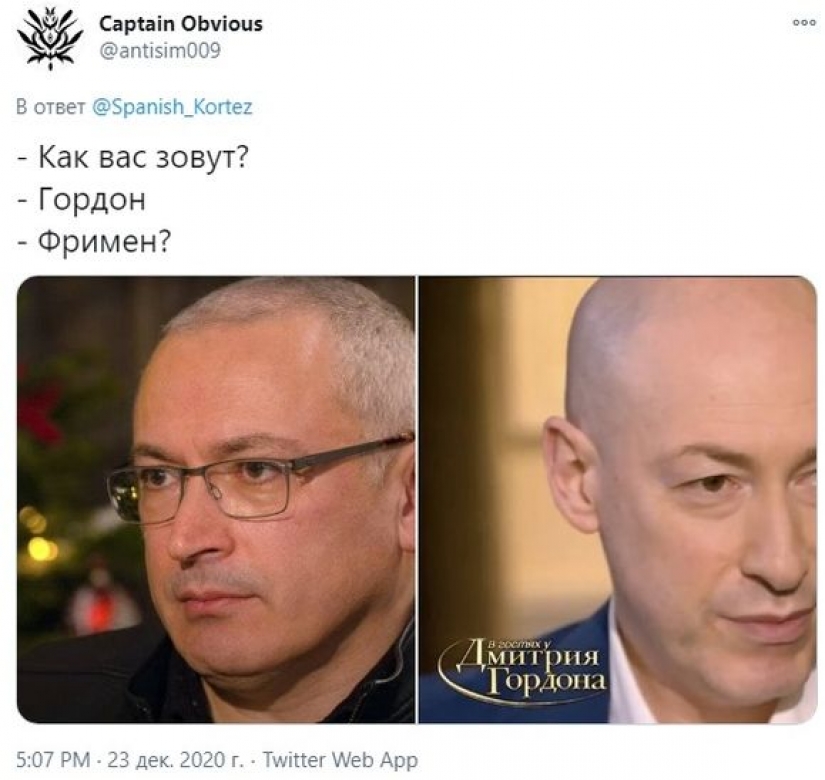 Ukrainian journalist Gordon joked in an interview with Khodorkovsky and created a new meme