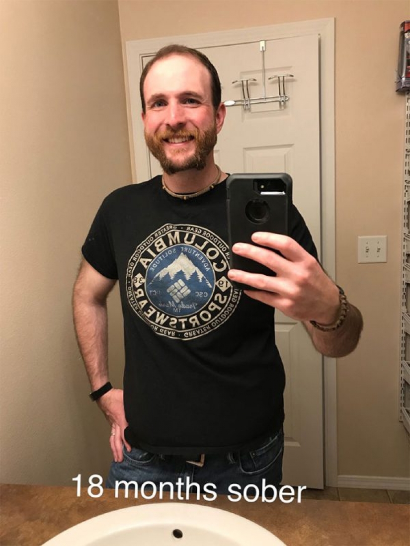 Un ex alcohólico mostró como cambiado a lo largo de los 3 años de sobriedad, y el resultado es impresionante!