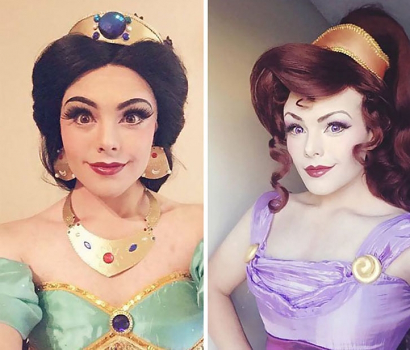 Under the images of these disney princesses in hiding... a guy who knows how to put on makeup Under the images of these disney princesses in hiding... a guy who knows how to put on makeup