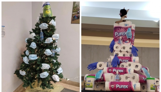 Uno, dos, tres! La corona, ¡fuera! El Británico decorar el árbol de Navidad en el estilo de Covid-19 y compartir las fotos en redes sociales