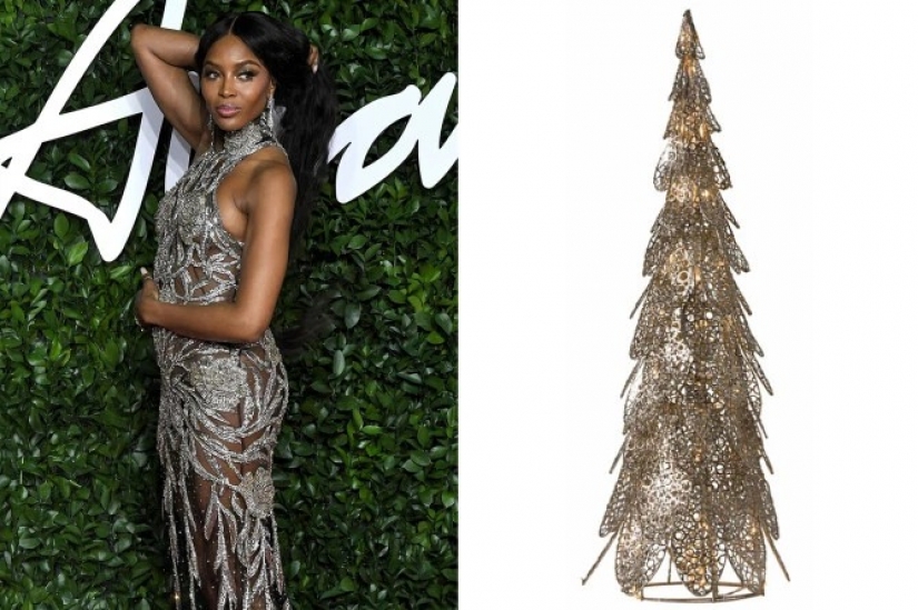 Vestida para la ocasión estrellas como árbol de Navidad: 13 imágenes de moda de las celebridades y los árboles de Navidad en el mismo estilo