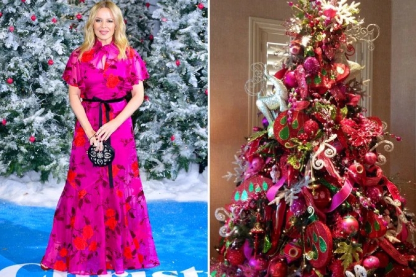Vestida para la ocasión estrellas como árbol de Navidad: 13 imágenes de moda de las celebridades y los árboles de Navidad en el mismo estilo