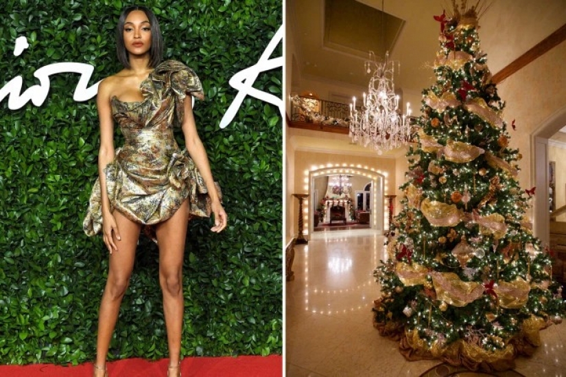 Vestida para la ocasión estrellas como árbol de Navidad: 13 imágenes de moda de las celebridades y los árboles de Navidad en el mismo estilo