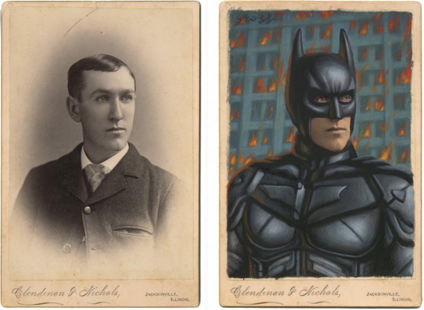 Victorian superheroes: the artist adds pop culture to vintage photo