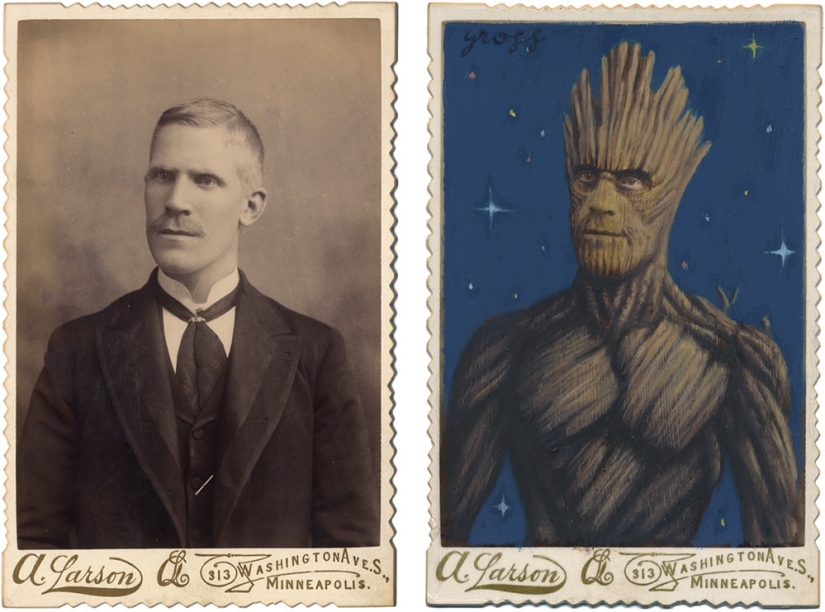 Victorian superheroes: the artist adds pop culture to vintage photo