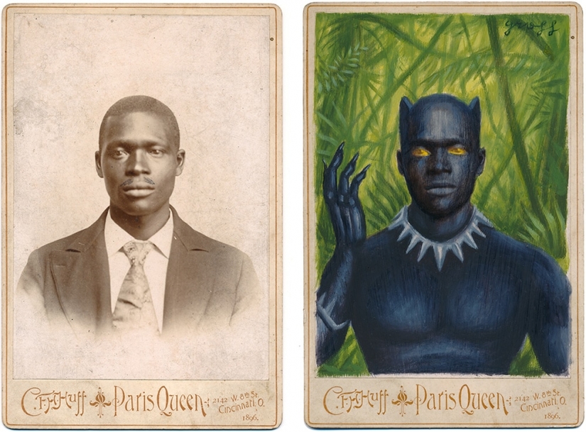 Victorian superheroes: the artist adds pop culture to vintage photo