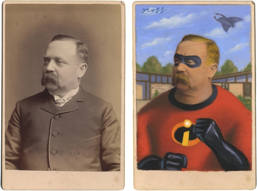 Victorian superheroes: the artist adds pop culture to vintage photo