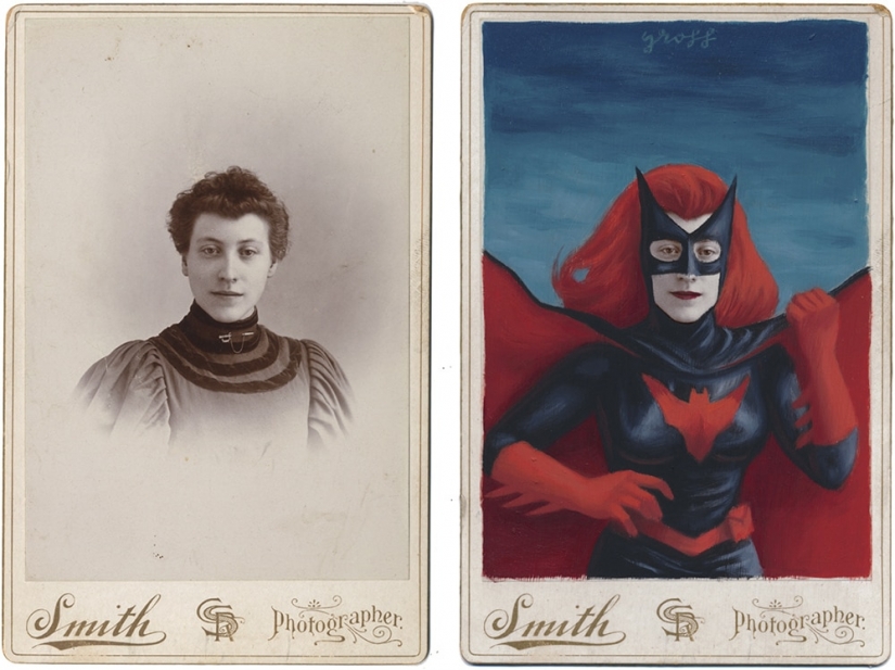 Victoriano superhéroes: el artista agrega la cultura pop vintage de la foto Victoriano superhéroes: el artista agrega la cultura pop vintage de la foto