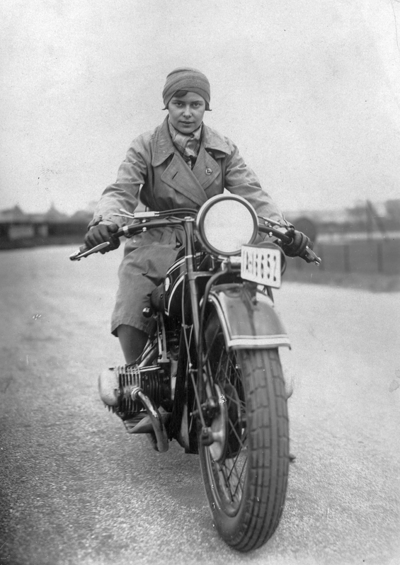Vintage photo cool girls on motorcycles