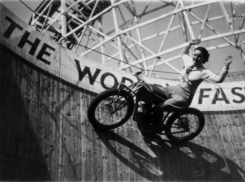 Vintage photo cool girls on motorcycles