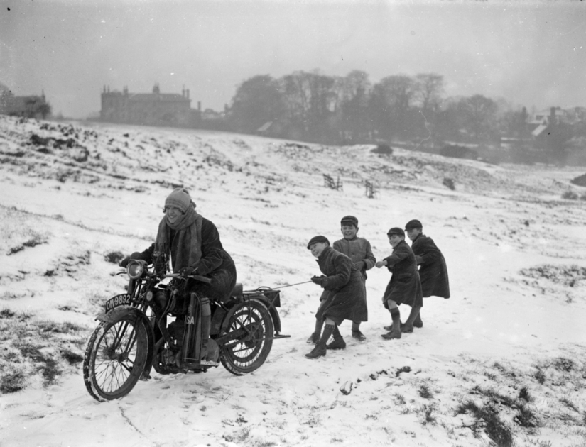 Vintage photo cool girls on motorcycles