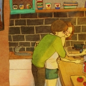 Warm watercolor illustrations about love from Korean artist