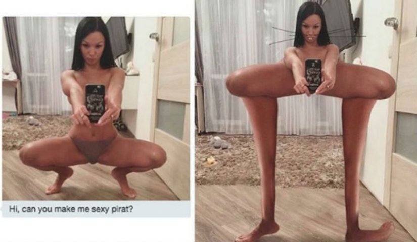 When you ask for a photoshop of the picture and the Retoucher is a master of trolling