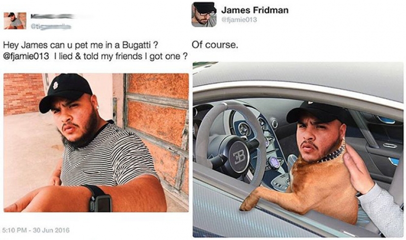 When you ask for a photoshop of the picture and the Retoucher is a master of trolling