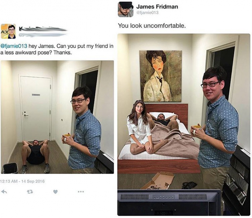 When you ask for a photoshop of the picture and the Retoucher is a master of trolling