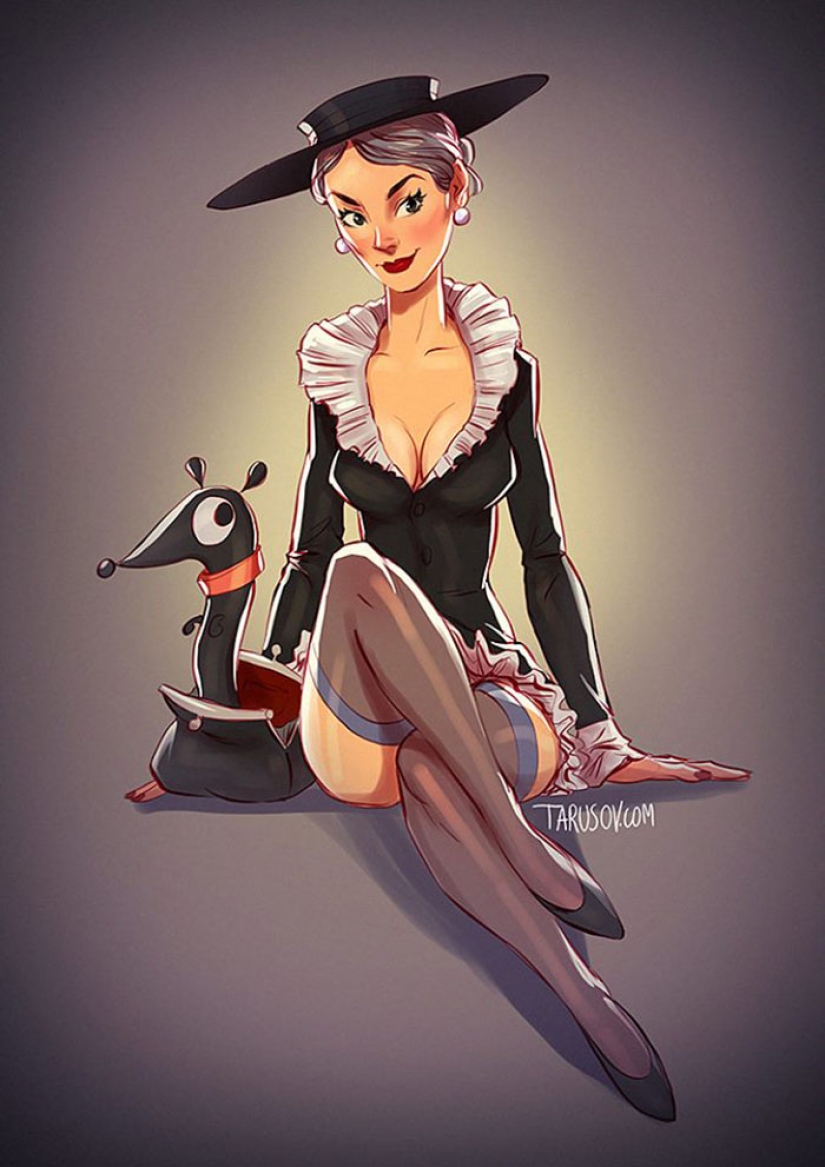 Y Shapoklyak sexy! 6 heroínas de la unión Soviética de dibujos animados en el estilo de las pin-up
