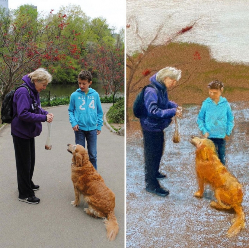 15 atmosférica dibujos de la gente de nueva York de los Rusos Oli Nick
