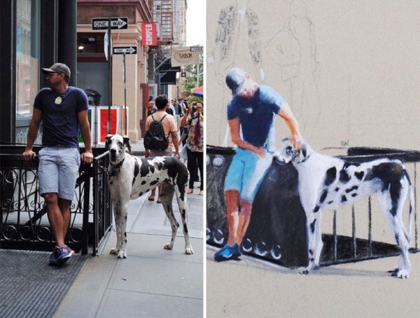 15 atmospheric drawings of the people of new York from the Russians Oli Nick