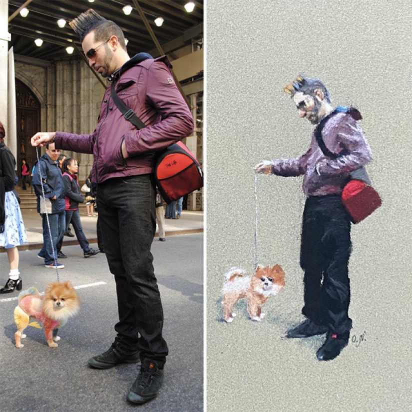 15 atmospheric drawings of the people of new York from the Russians Oli Nick