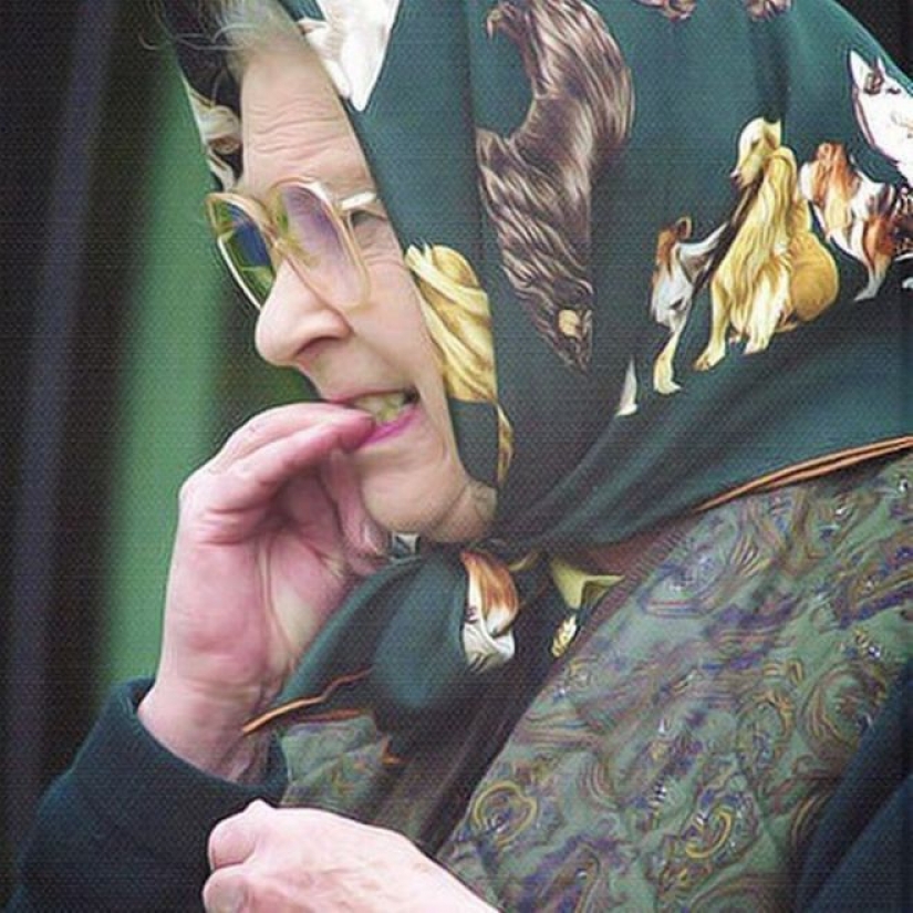 25" monóxido de carbono " fotos de la reina Isabel II, que pueden convertirse fácilmente en memes