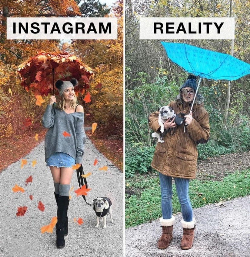 30 comparaciones divertidas de "Instagram y realidad" por Geraldine West