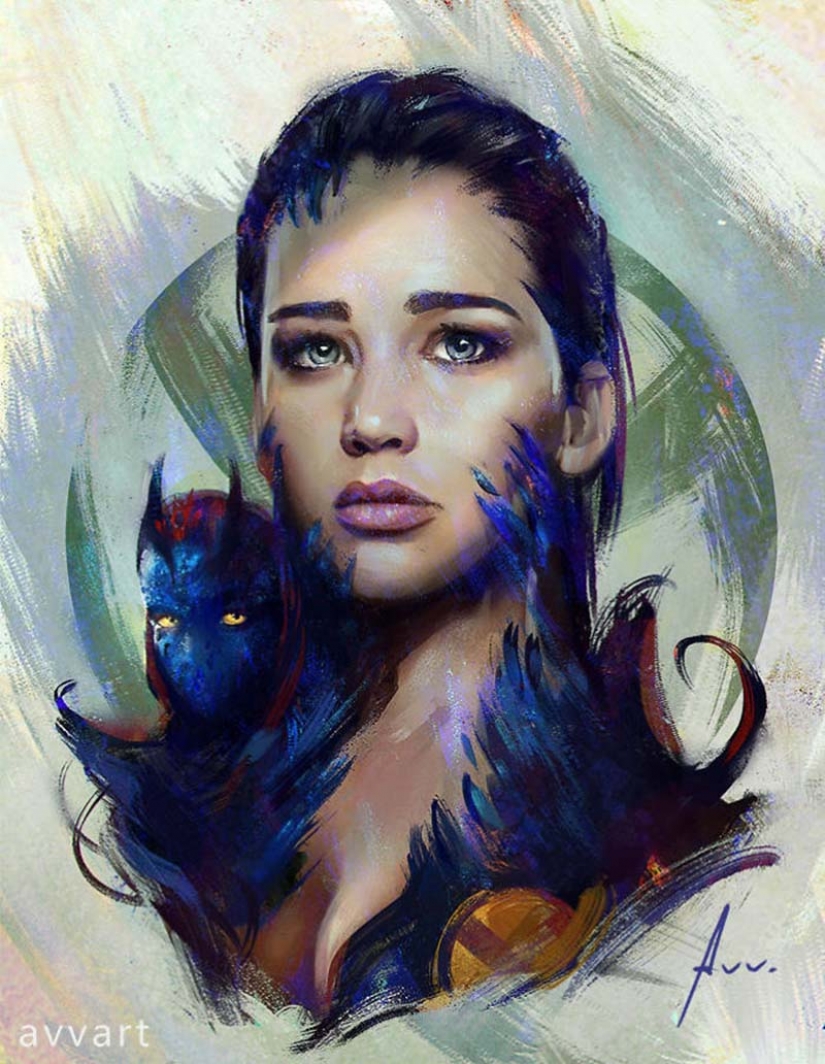 8 famous characters and their "totem" creatures from the artist Alexei Vinogradov