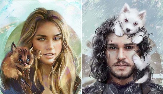 8 famous characters and their "totem" creatures from the artist Alexei Vinogradov 8 famous characters and their "totem" creatures from the artist Alexei Vinogradov