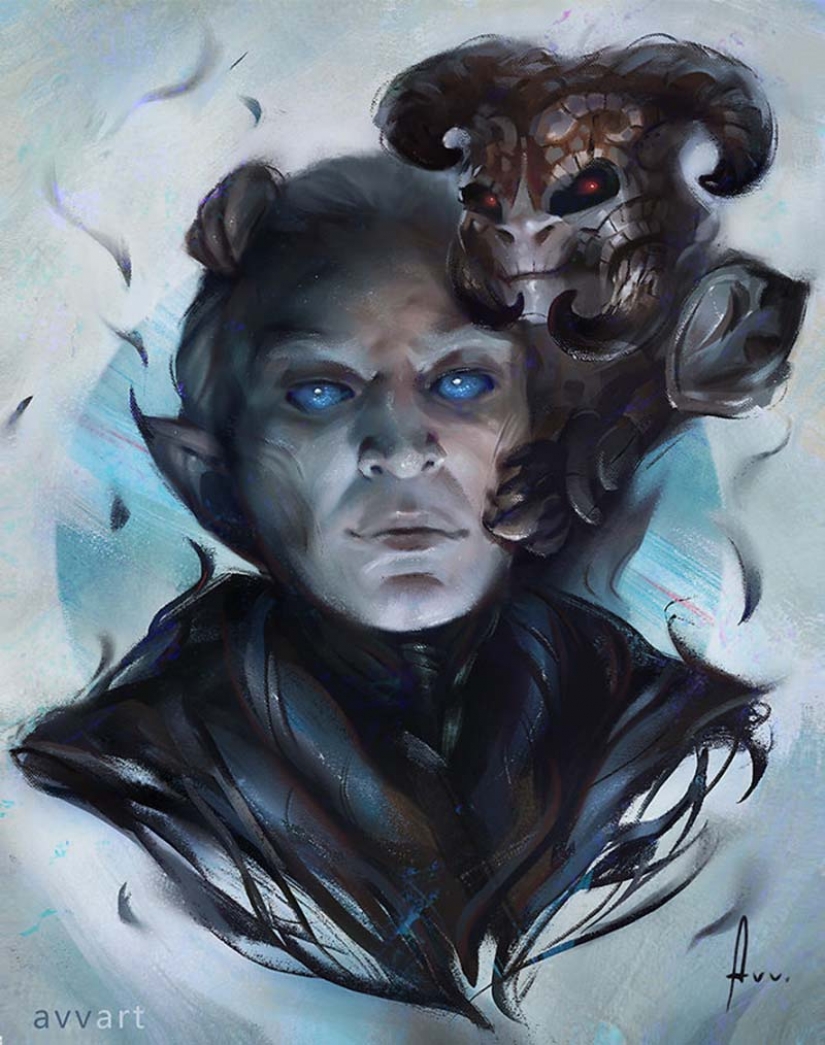 8 personajes famosos y su "tótem" criaturas de la artista Alexei Vinogradov