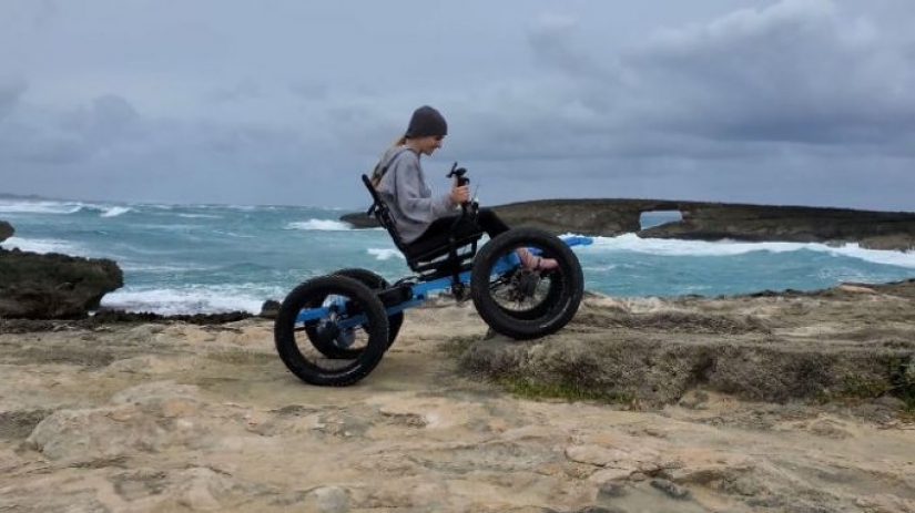A man is developing an off-road "wheelchair" so his wife can travel to places she never knew existed