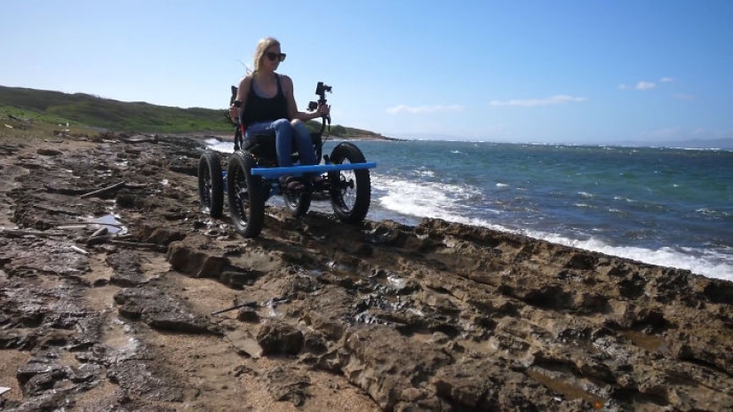 A man is developing an off-road "wheelchair" so his wife can travel to places she never knew existed