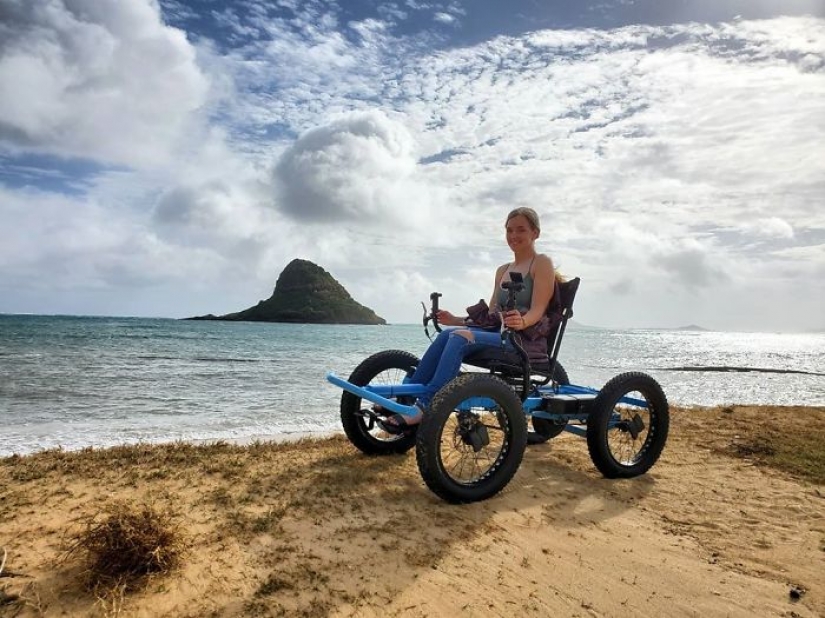 A man is developing an off-road "wheelchair" so his wife can travel to places she never knew existed