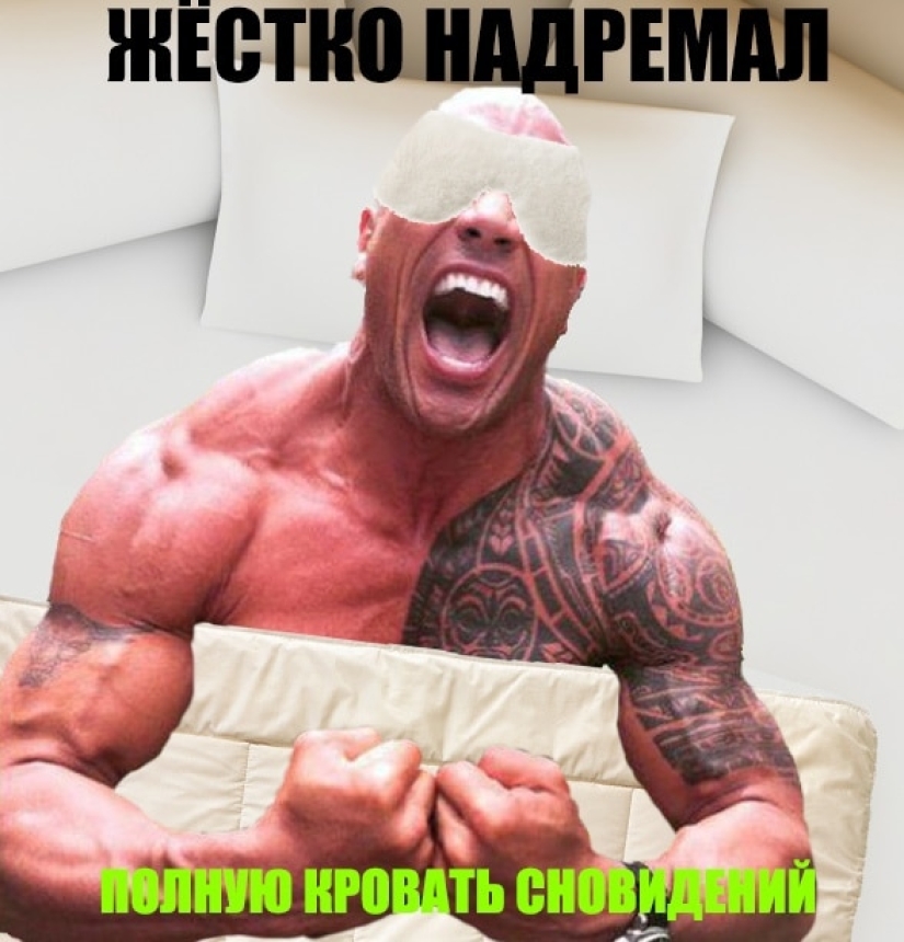 A meme with "tough" Dwayne Johnson is spreading online. It is truly versatile