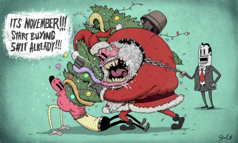 All the Sins of Our World in satirical illustrations by Steve Cutts