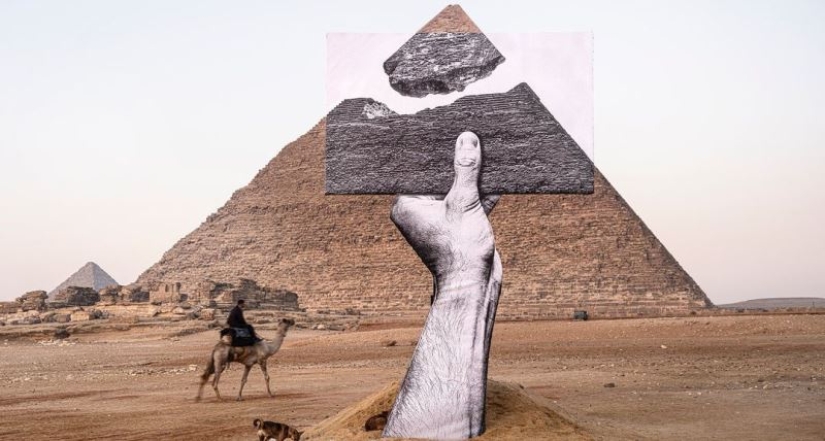 An exhibition of contemporary art is being held near the Egyptian pyramids for the first time in history