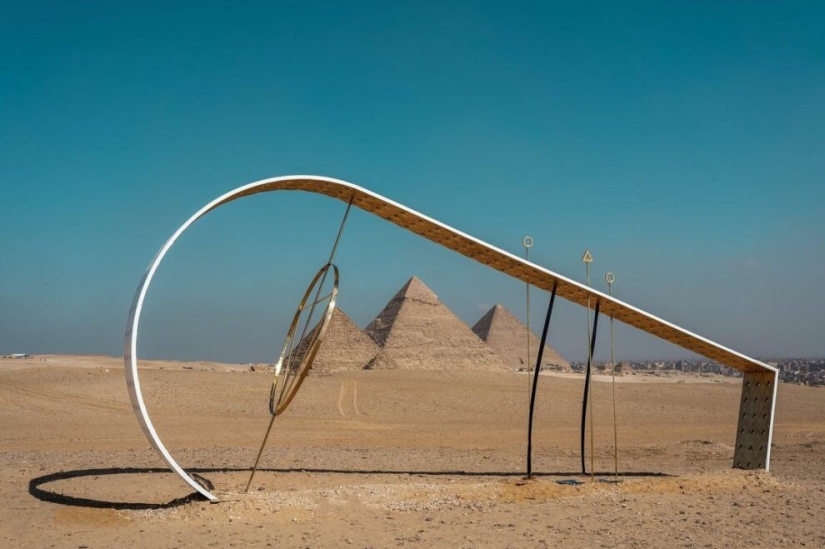 An exhibition of contemporary art is being held near the Egyptian pyramids for the first time in history