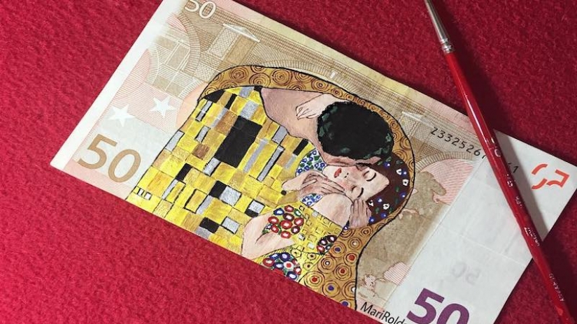 Art worth more than money: the Spaniard draws elegant patterns on the banknotes of 50 Euro